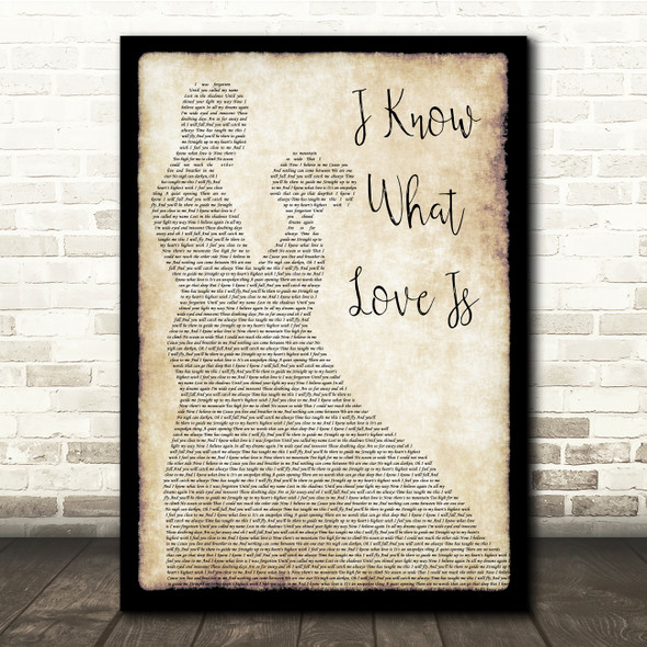 Celine Dion I Know What Love Is Man Lady Dancing Song Lyric Music Print