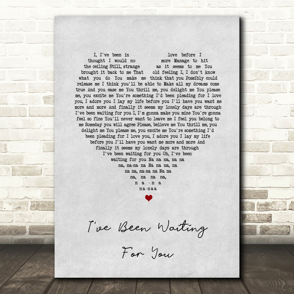 ABBA I've Been Waiting For You Grey Heart Song Lyric Music Print