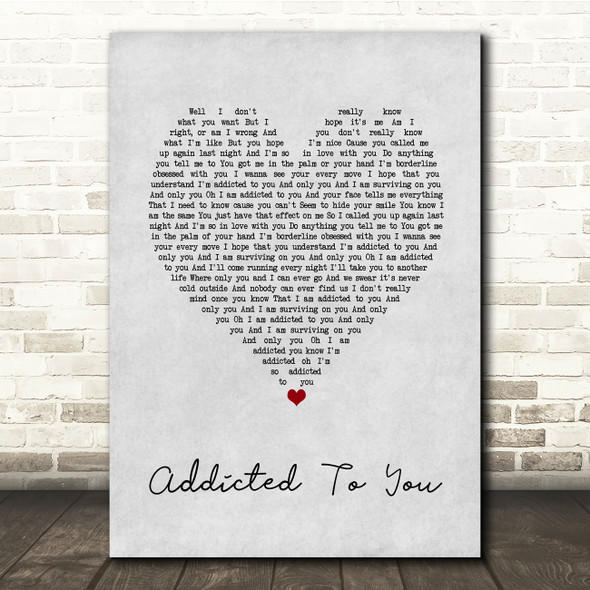 Picture This Addicted To You Grey Heart Song Lyric Music Print