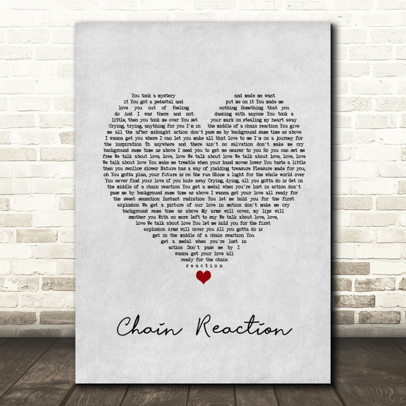 Diana Ross Chain Reaction Grey Heart Song Lyric Music Print