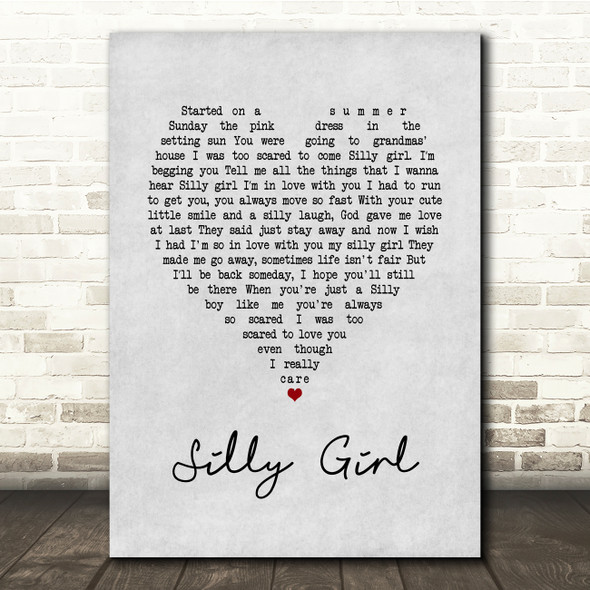 Descendents Silly Girl Grey Heart Song Lyric Music Print