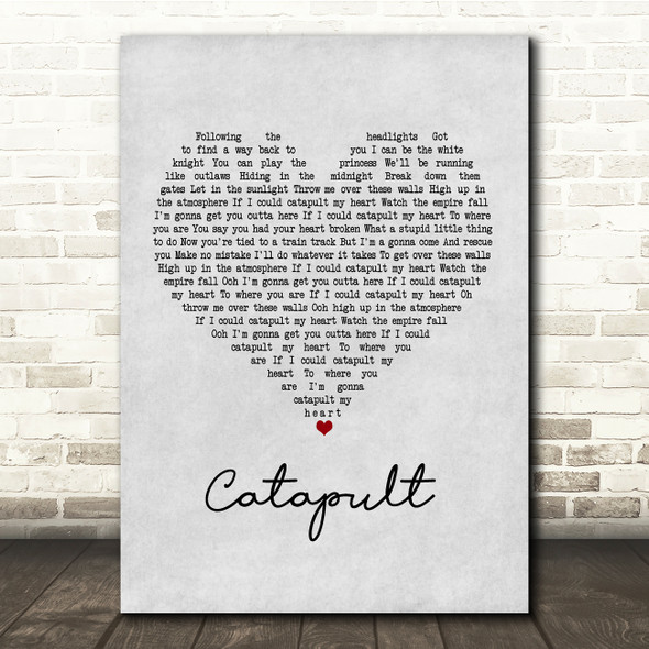 Jack Savoretti Catapult Grey Heart Song Lyric Music Print