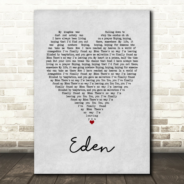The Script Eden Grey Heart Song Lyric Music Print