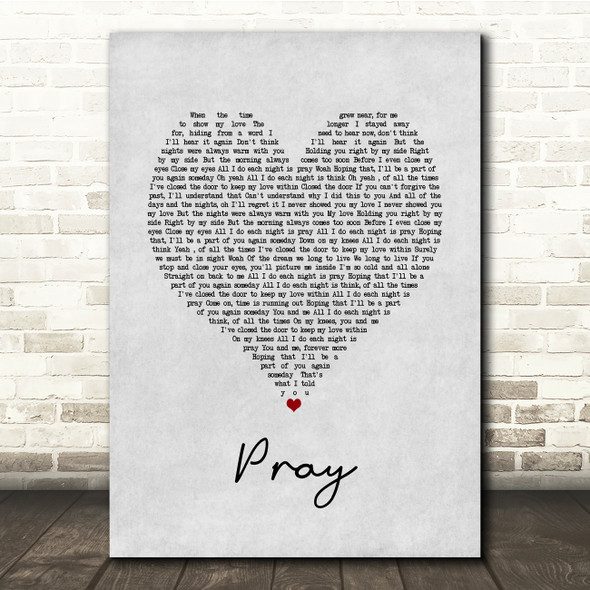 Take That Pray Grey Heart Song Lyric Music Print