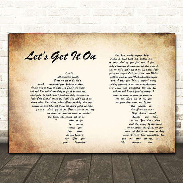 Marvin Gaye Let's Get It On Man Lady Couple Song Lyric Music Print