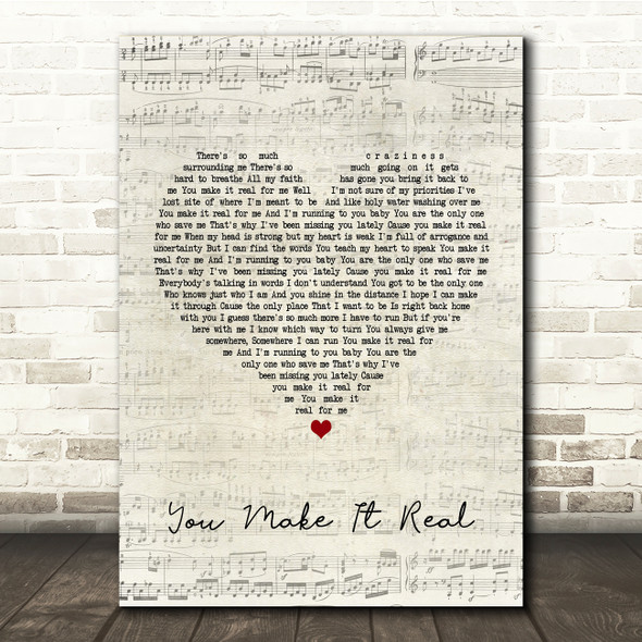 James Morrison You Make It Real Script Heart Song Lyric Music Print