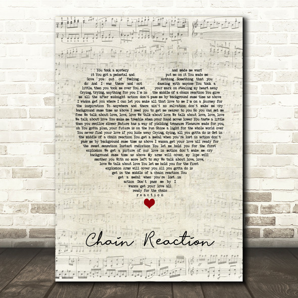 Diana Ross Chain Reaction Script Heart Song Lyric Music Print