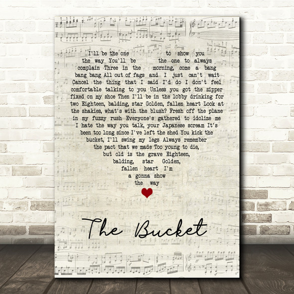 Kings Of Leon The Bucket Script Heart Song Lyric Music Print