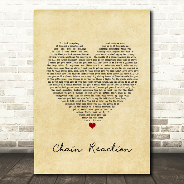 Diana Ross Chain Reaction Vintage Heart Song Lyric Music Print