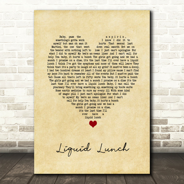 Caro Emerald Liquid Lunch Vintage Heart Song Lyric Music Print