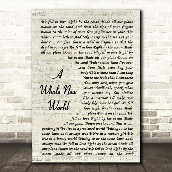 Coasts Oceans Vintage Script Song Lyric Music Print