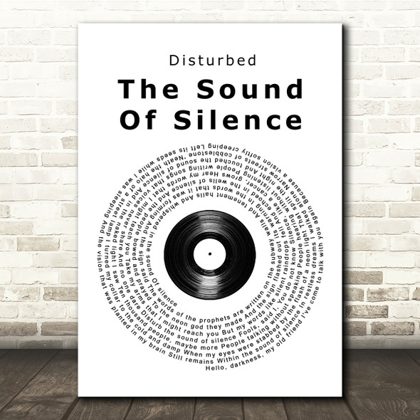 Simon & Garfunkel The Sound Of Silence Vinyl Record Song Lyric Music Print