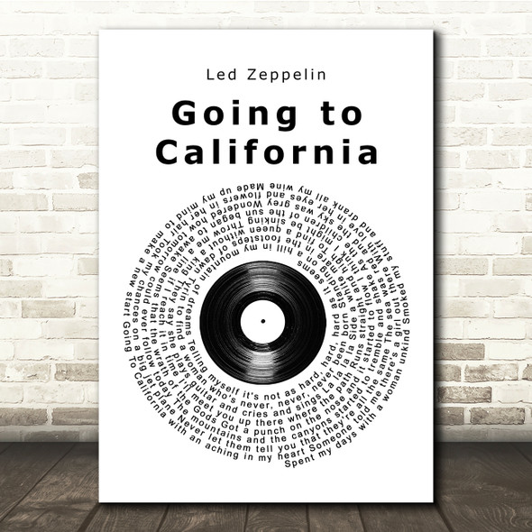 Led Zeppelin Going to California Vinyl Record Song Lyric Music Print