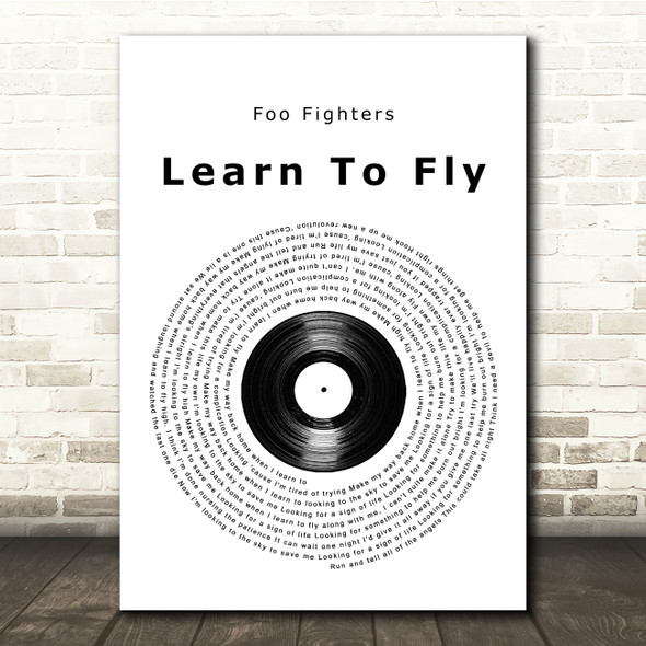 Foo Fighters Learn To Fly Vinyl Record Song Lyric Music Print