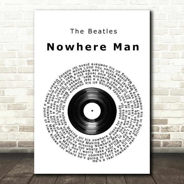 The Beatles Nowhere Man Vinyl Record Song Lyric Music Print