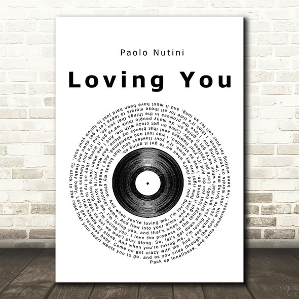 Paolo Nutini Loving You Vinyl Record Song Lyric Music Print