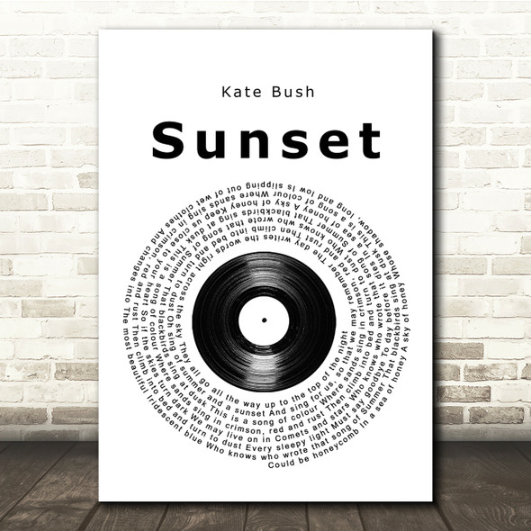 Kate Bush Sunset Vinyl Record Song Lyric Music Print