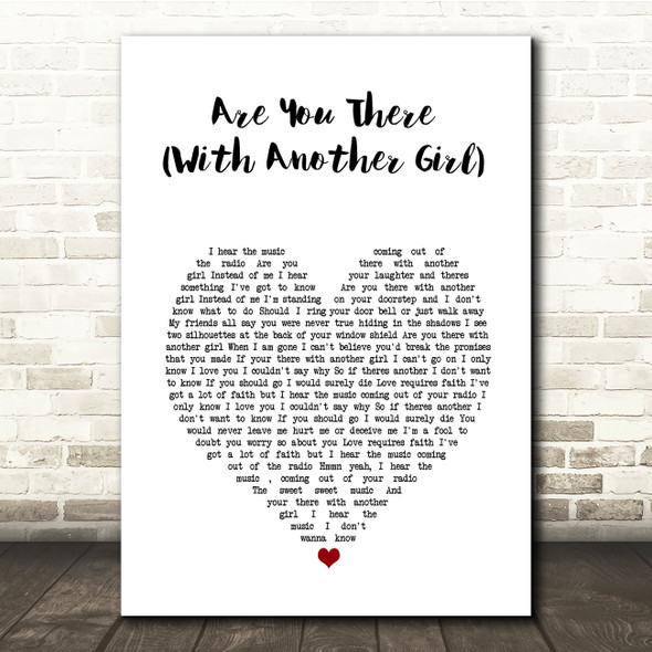 Deacon Blue Are You There (With Another Girl) White Heart Song Lyric Music Print