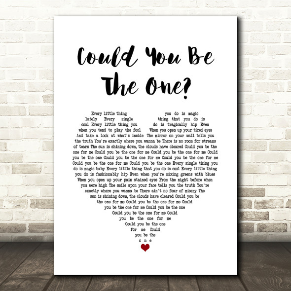 Stereophonics Could You Be The One White Heart Song Lyric Music Print