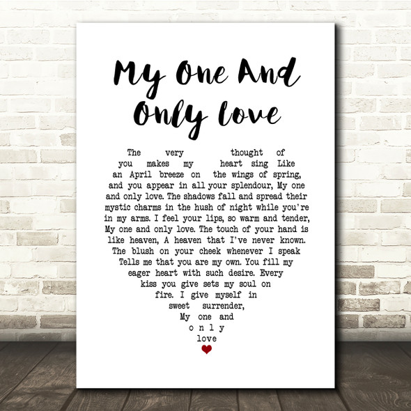 Sting My one and only love White Heart Song Lyric Music Print