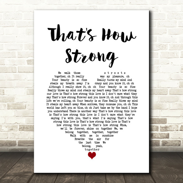 Richard Ashcroft That's How Strong White Heart Song Lyric Music Print