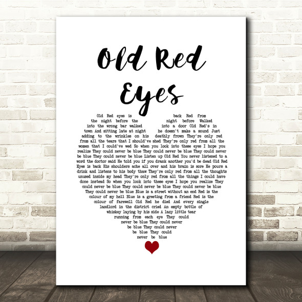 The Beautiful South Old Red Eyes White Heart Song Lyric Music Print