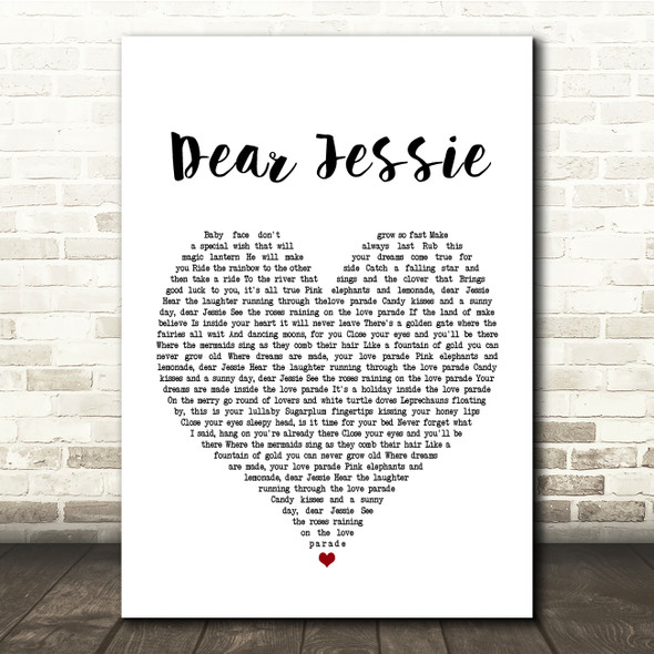 Madonna Dear Jessie White Heart Song Lyric Music Print