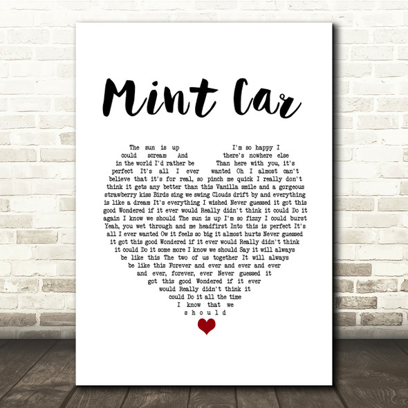 The Cure Mint Car White Heart Song Lyric Music Print
