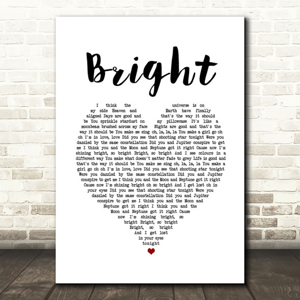 Echosmith Bright White Heart Song Lyric Music Print