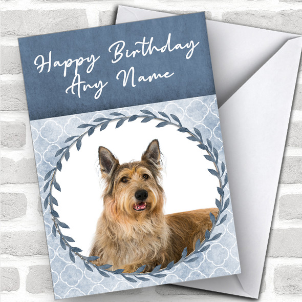 Berger De Picardie Dog Blue Animal Personalized Birthday Card