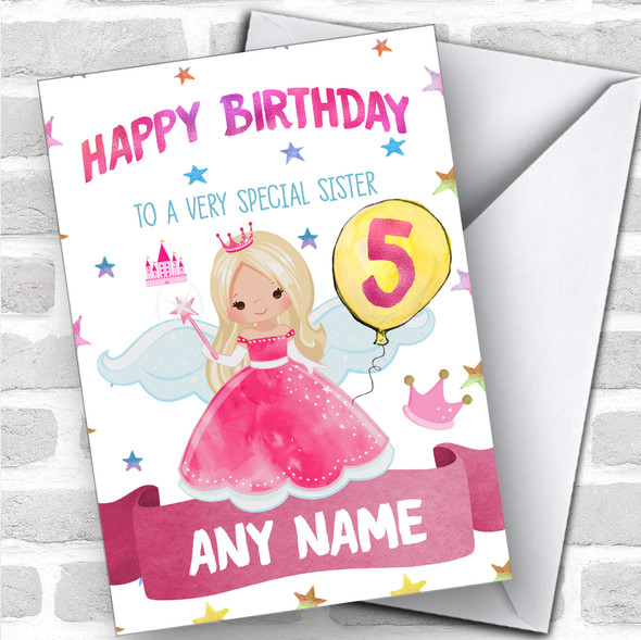 Personalized Birthday Card Fairy Princess 7Th 8Th 9Th 10Th 11Th 12Th Sister