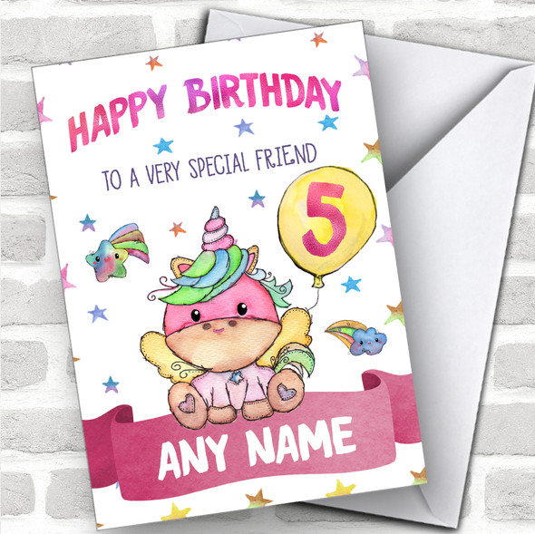 Personalized Girls Birthday Card Unicorn 1St 2Nd 3Rd 4Th 5Th 6Th 7Th Friend