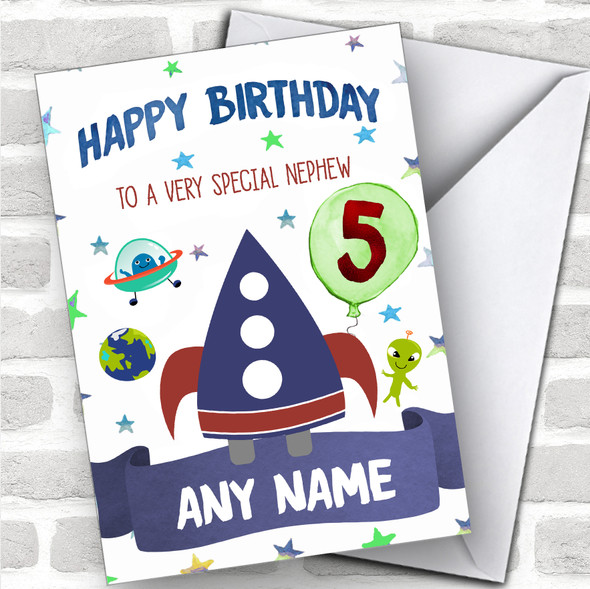 Personalized Boys Birthday Card Space Alien 1St 2Nd 3Rd 4Th 5Th 6Th Nephew