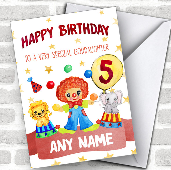 Personalized Birthday Card Circus 7Th 8Th 9Th 10Th 11Th 12Th Goddaughter