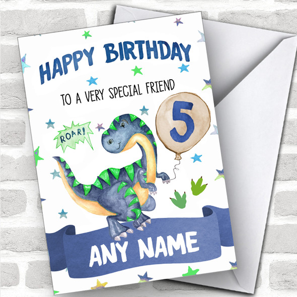 Personalized Birthday Card Dinosaur 7Th 8Th 9Th 10Th 11Th 12Th Friend