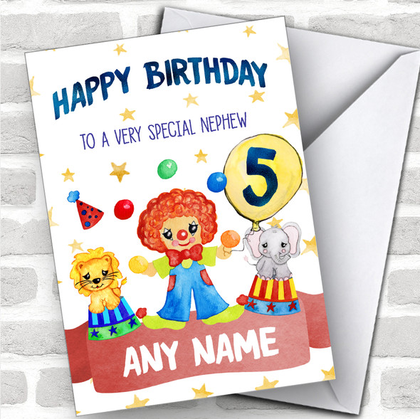 Personalized Boys Birthday Card Circus 1St 2Nd 3Rd 4Th 5Th 6Th Nephew