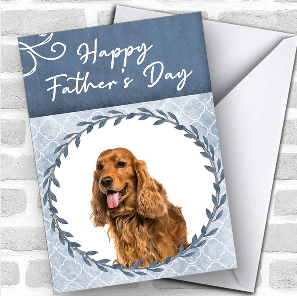 English Cocker Spaniel Dog Traditional Animal Personalized Father's Day Card