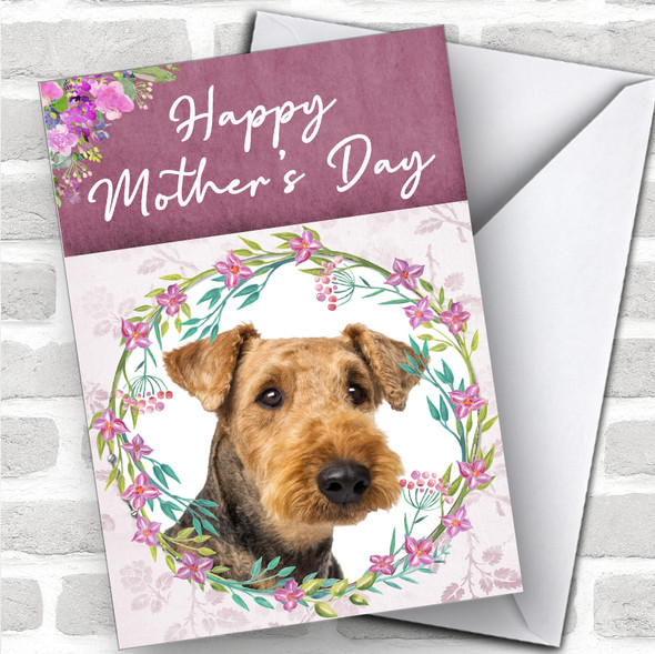 Airedale Terrier Dog Traditional Animal Personalized Mother's Day Card