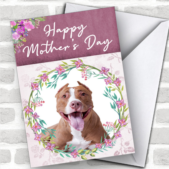 Pit Bull Terrier Dog Traditional Animal Personalized Mother's Day Card