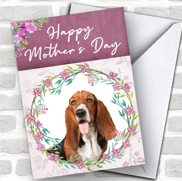 Basset Hound Dog Traditional Animal Personalized Mother's Day Card