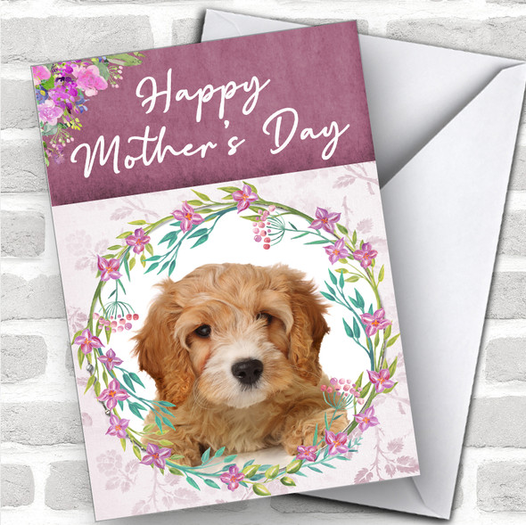 Cavapoo Dog Traditional Animal Personalized Mother's Day Card