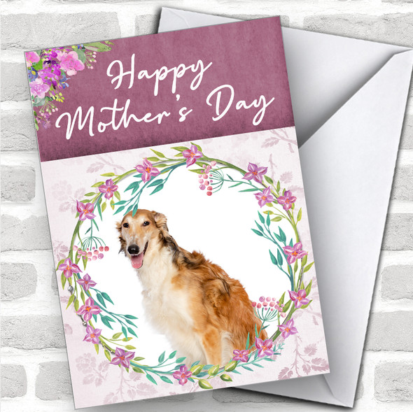 Borzoi Dog Traditional Animal Personalized Mother's Day Card