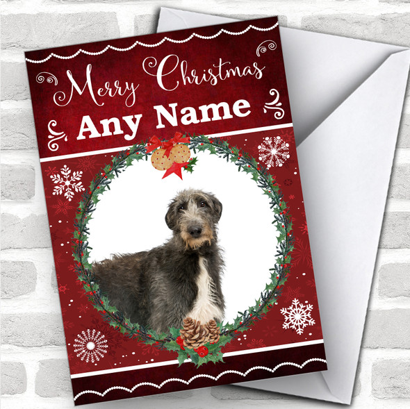 Scottish Deerhound Dog Traditional Animal Personalized Christmas Card