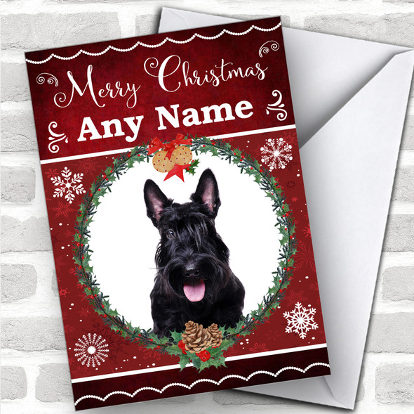 Scottish Terrier Dog Traditional Animal Personalized Christmas Card