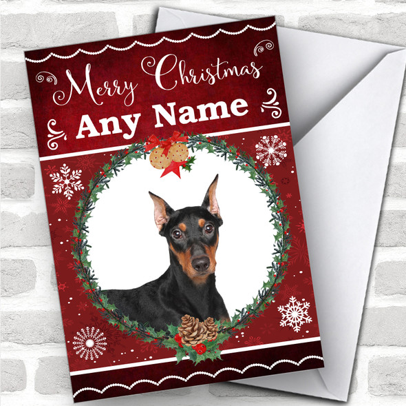 German Pinscher Dog Traditional Animal Personalized Christmas Card
