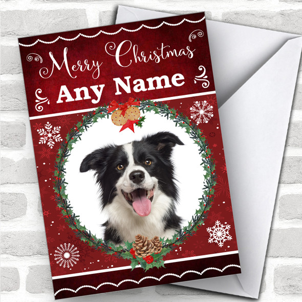 Border Collie Dog Traditional Animal Personalized Christmas Card