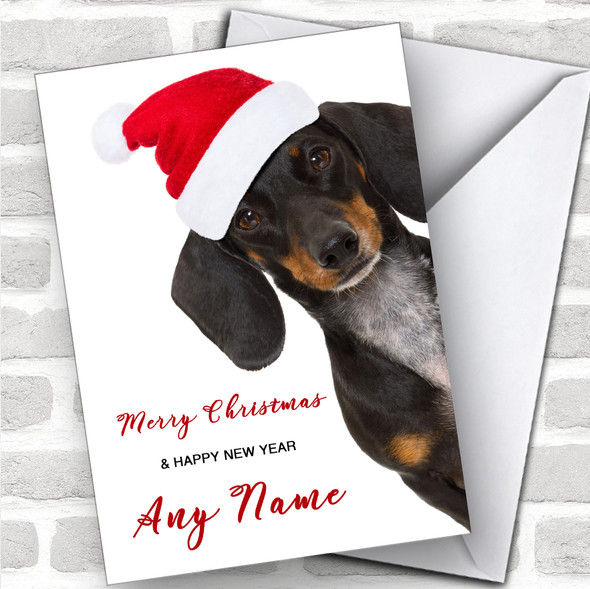 Funny Dachshund Sausage Dog Animal Personalized Christmas Card