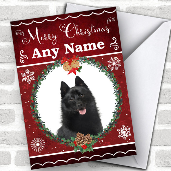 Schipperke Dog Traditional Animal Personalized Christmas Card