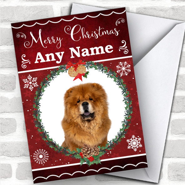 Chow Chow Dog Traditional Animal Personalized Christmas Card