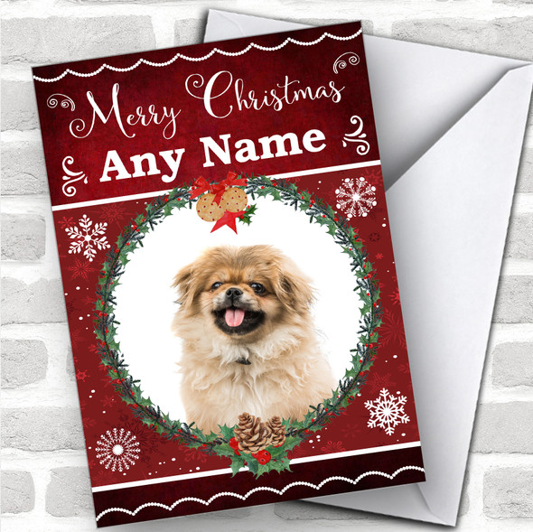 Pekingese Dog Traditional Animal Personalized Christmas Card